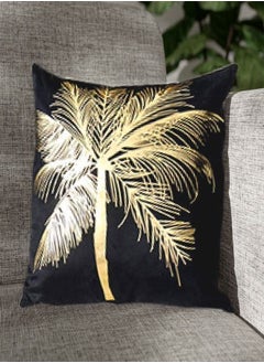 اشتري Cushion Covers Décor Throw Pillow Cover Gold Leaves Printed Decorative Pillow Cushion Cover for Bedroom Sofa Car Home Décor في الامارات