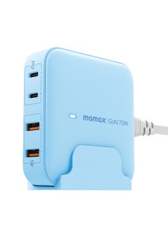 اشتري Momax Oneplug Desktop Charger With GaN 4-Port 70W - Blue في السعودية