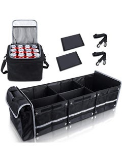 Buy Car Organizer Trunk With Cooler Bag,Foldable Car Storage Backseat Trunk Organizer, Waterproof / Dust-proof/ SUV Trunk Organizer, Non Slip Strips & Securing Straps for Car SUV Van Auto (Black 1) in Saudi Arabia