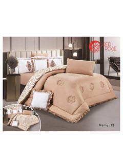 Buy 8 Piece Royal Comforter Set King Size With a Patterned Side and a Plain Side in Saudi Arabia