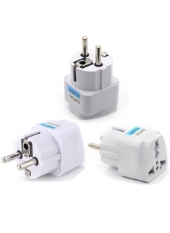 Buy Type E/F 2-Pin Grounded Plug Adapter (EU plug 3 Pieces) in UAE