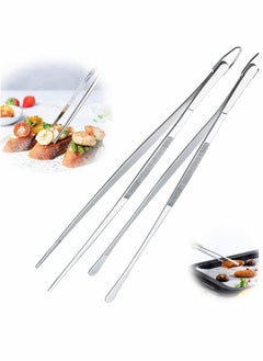 اشتري Cooking Tweezer Tongs, Stainless Steel 12" Kitchen Pointed Round Head Tweezers with Precision Serrations for Baking Decor, Cooking, Grilling Seafood (2 Pcs) في الامارات