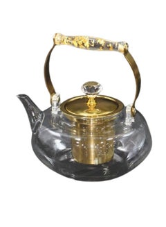 Buy Heat Resistant Glass Teapot Set Multicolour 1000ml in Saudi Arabia