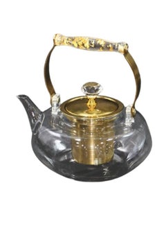 Buy Heat Resistant Glass Teapot Set Multicolour 1000ml in Saudi Arabia