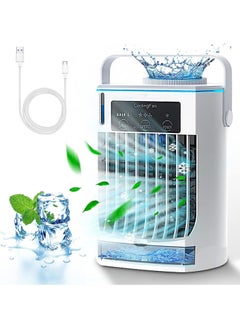 Buy Portable Air Conditioner,3 IN 1 Personal Air Conditioner Cooling Fan with 3 Wind Speed, 3 Cool Air Spray Small Desktop Humidifier Fan for Room Office Camping in UAE