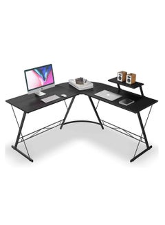 اشتري Corner Minimalist Panel L-Shaped Desktop Computer Desk（Black） في الامارات