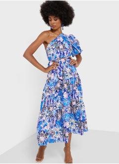 Buy One Shoulder Printed Dress in UAE