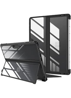 اشتري Hard Case for 13 Inch Microsoft Surface Pro 9 / Pro 9 5G (2022 Release) - Shockproof Folio Rugged Cover with Clear Transparent Back Shell Compatible with Type Cover Keyboard, Black في السعودية