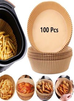 Buy 100 Pcs Air Fryer Disposable Paper Liner Oil Resistant and Waterproof, Food Grade Parchment Paper for Baking Microwave in Saudi Arabia