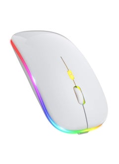 اشتري LED Wireless Mouse Rechargeable Slim Silent Mouse 2.4G Portable Mobile Optical Office Mouse with USB & Type-c Receiver for Notebook, PC, Laptop, Computer, Desktop في الامارات