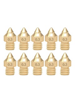 اشتري Pack Of 10 TTS Pointed Nozzle For 3D Printer Gold في الامارات