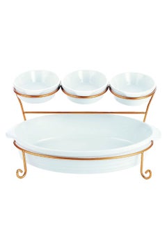 Buy 2 Tier Oval Baker set with Gold Stand in UAE