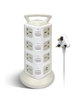 Buy SKY-TOUCH Vertical Tower Power Strip Universal with 14 Charging Multi Plugs 4 USB Ports, Electric Charging Station Surge Protector in UAE