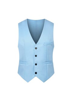 اشتري Summer Slim Fit Mens Suit Vest Stylish WaistcoatSky Blue Sky Blue في السعودية