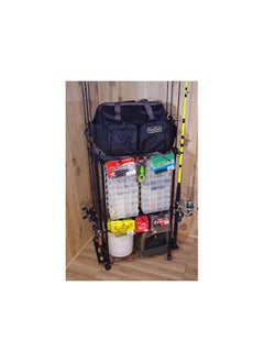 اشتري Promass Adjustable 3-Shelf Rolling Tackle Trolley for Fishing Tackle Storage, Holds up to 12 Fishing Rods and Multiple Tackle Cases and Gear 38- Inch X29- Inch في الامارات