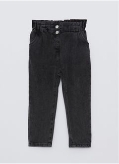 Buy Paperbag Fit Elastic Waist Baby Girl Jean Trousers in Egypt