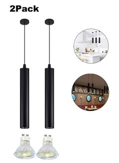 Buy Pendant Lights Hanging Lamp Kitchen Island Modern Unique Adjustable Focus Pendant Lighting for Kitchen Island Dining Room Bedroom Bar Black LED Mini Spot Pendant Lights （2 Pack) in Saudi Arabia