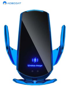 Buy Newly Upgraded Q3 Car Wireless Charger,Qi Car Charger with 3 Universal Magnetic Charging Heads,Infrared Induction Navigation Phone Holder,15W DC Fast Charging,Smart Induction Automatic Locking,Blue in Saudi Arabia