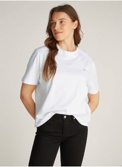 Buy Women's Modern Relaxed T-shirt - Cotton, White in UAE