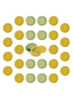 اشتري Highly realistic home party decorative model of artificial lemon slice fruit (20 yellow +10 green) في السعودية