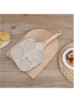 Buy Sun, Moon And Stars Household Multifunctional Four-holeFrying Pan Three-in-one Non-stick Breakfast Pan Portable Medical Stone Frying Pan, White in Saudi Arabia