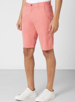 Buy Men Mid-Rise Slim Fit Cotton Chino Shorts in UAE