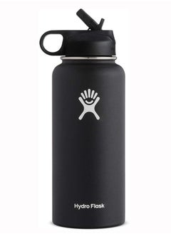 Buy 32 oz Wide Mouth with Straw Lid Stainless Steel Reusable Water Bottle Clementine - Vacuum Insulated, Dishwasher Safe, BPA-Free, Non-Toxic in UAE