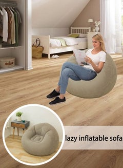 Buy Creative Inflatable Sofa Inflatable Folding Flocking Leisure Chair Can Be Used Indoor and Outdoor (Colour: Brown) in Saudi Arabia