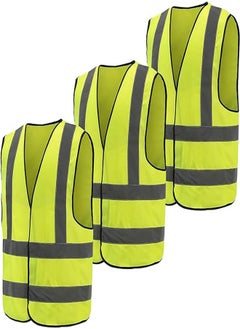 Buy Hi Vis Vests Hi Vis Safety Vest High Vis Jackets 3 Pack High Visibility Safety Vests Standard Size Reflective Waistcoat for Outdoor Running Walking Motor Bicycle Drivers in Saudi Arabia