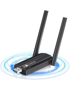 Buy Wireless USB WiFi Adapter, 2.4/5Ghz Wireless Network External Receiver, Driver Free 1300Mbps Dual Band WiFi Dongle, Supporting Windows 11/10/8.1/8/7/XP in Saudi Arabia