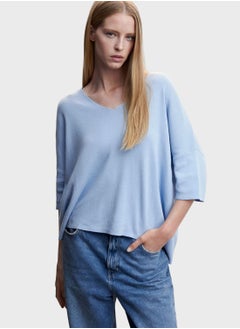 Buy V-Neck Knitted Sweater in Saudi Arabia