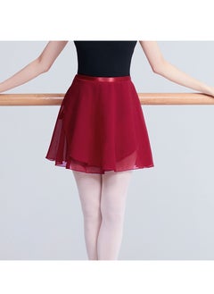 Buy Women Ballet Wrap Skirt Wine Red in Saudi Arabia