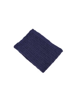 Buy Brod Cable 100% Cotton Knitted Throw Dark Blue 130X170 Cm in Saudi Arabia