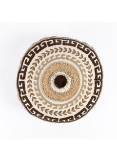 Buy Sera Embroidered Round Cushion, Beige - 45 Cm in UAE