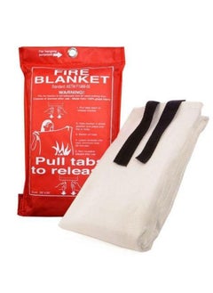 اشتري Fire Blanket Fiberglass Fire Emergency Blanket Suppression Blanket Flame Retardant Blanket Emergency Survival Safety Cover for Kitchen Home House Car Office Warehouse (1.2M X 1.8M Bag Type) في الامارات