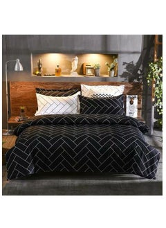 Buy Single Size Bed Sheet Set| Cozy, Durable & Easy Care Bedding | 4PCS Bedding Set Includes 1 Duvet Cover 160x210 cm, 1 Fitted Sheet 120x200+20 cm, 2 Pillowcases 50x75 cm | Soft & Durable Bedding in UAE