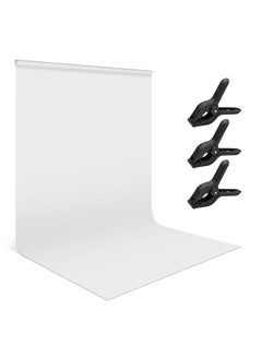 اشتري 2 * 3 meters/ 7 * 10 feet Photography Background Screen Portrait Photography Backdrops Photo Studio Props Durable Washable Polyester-cotton Material with 3 Backdrop Clamps في السعودية