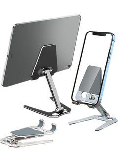 اشتري Adjustable Cell Phone Stand,aluminium alloy Desktop Phone Dock Holder Compatible with Phone 13 12 11 Pro Xs Xs Max Xr X 8, iPad Mini, Nintendo Switch, Tablets (7-10"), All Phones Silver في الامارات