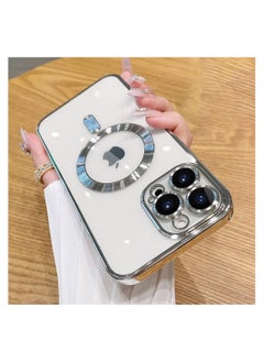 Buy iPhone 13 Pro Max Case with Camera Lens Protector (Compatible with MagSafe) Anti-Scratch Shockproof Protective Slim Electroplated iPhone 13 Pro Max Case for Women Men - Silver in UAE