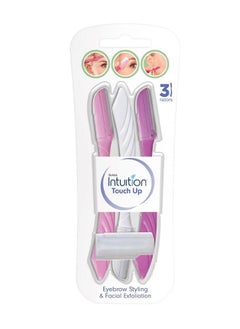 Buy Intuition Touch-Up Eyebrow and Facial Exfoliating Single Blade Razor with Cover 3 Razors in UAE