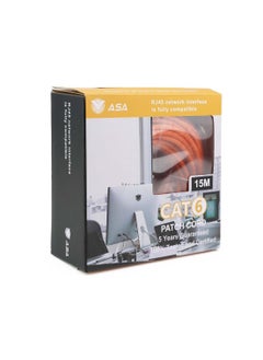 Buy CAT 6 Patch Cord Ethernet Cable 15 Meter Orange in Saudi Arabia