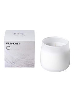 Buy Scented Candle In Glass  White Linen Breeze  White A Crisp Scent Of Jasmine And Sandalwood 9Cm in Egypt