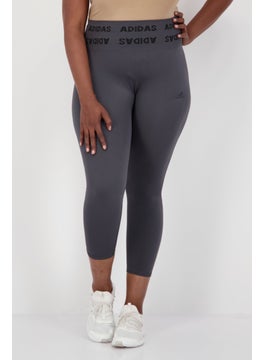 اشتري Women Plus Size Brand Logo Training Tight, Grey في الامارات