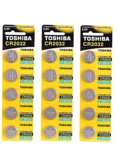 Buy TOSHIBA CR2032 15 pcs Lithium Coin Cell Battery 3.0V in UAE