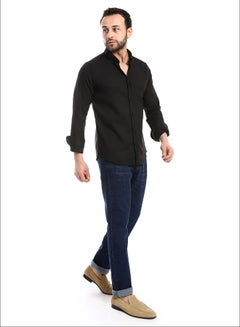 Buy Essential Plain Basic Long Sleeves Shirt_Black in Egypt