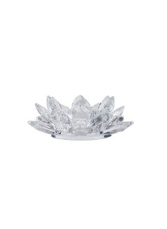 اشتري Lotus Crystal Tealight Holder 12X12X4.6Cm- Clear في الامارات