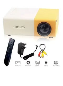 اشتري YG300 Portable QVGA LED 400 Lumens Projector With Remote Control YG300 White/Yellow في الامارات