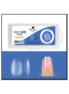 Buy XS Soft Gel Nail Tips Coffin 240 Pcs of 12 sizes Kit in UAE