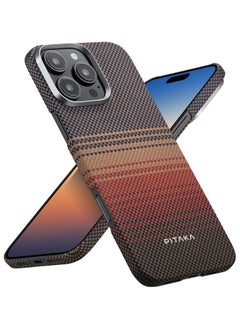 Buy pitaka for iPhone 16 Pro Max Case Compatible with MagSafe, Thin & Light Case iPhone 16 Pro Max with a Caseless Feel, 1500D Aramid Fiber Woven [Tactile Woven Case-Sunset] in UAE