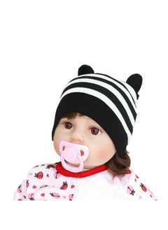 Buy MiniTAQ - Black N White Stripes Cotton Baby Cap in UAE